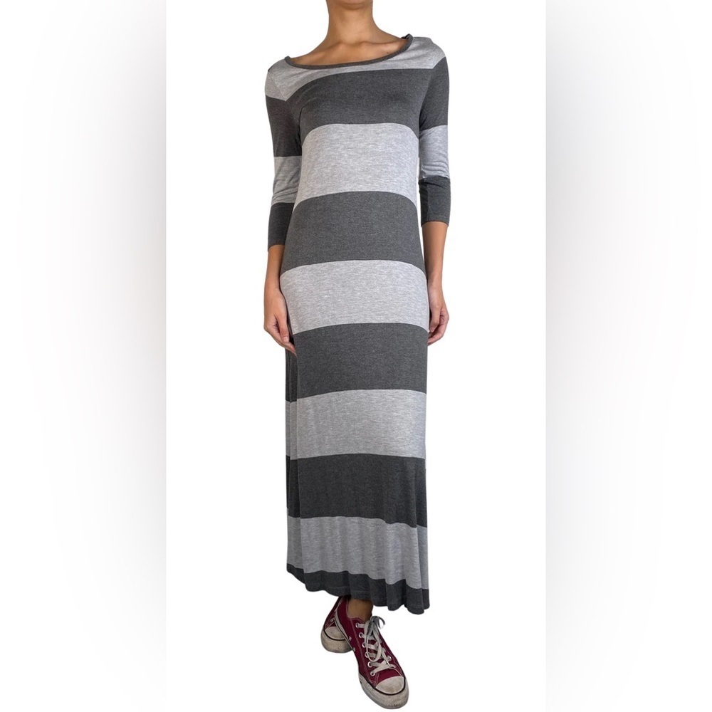 GAP Women’s Medium Long Maxi Dress Stripes 2/3 Sleeves